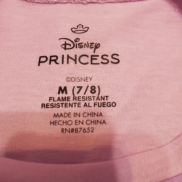 NWT Disney Princess Kids Girl's Long Sleeved Nightgown Pajamas M 7/8 - Picture 5 of 6